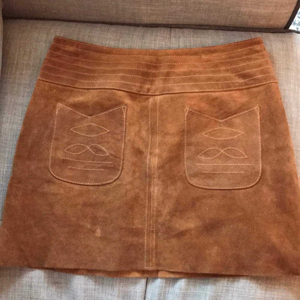 Size 4 Free People Brown Suede Skirt